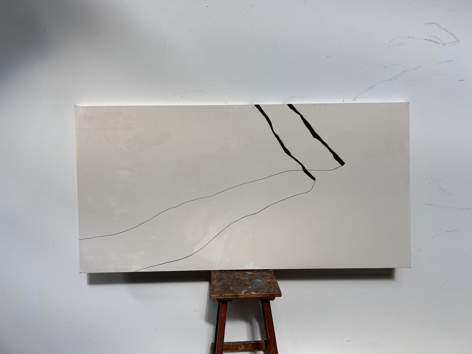 ABSTRACT, Gemälde „Black Lava Raw Canvas“ der spanischen Künstlerin Alicia Gimeno, 2024 im Angebot 1