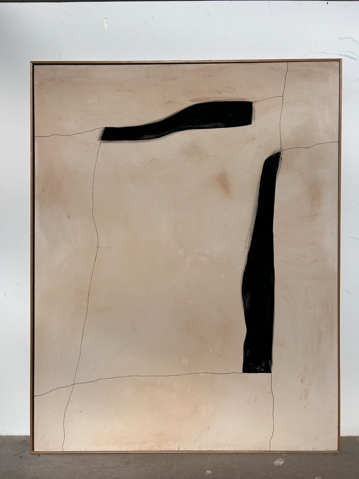 ABSTRACT Pittura su tela nera Lava Raw dell'artista spagnola Alicia Gimeno 2024 3