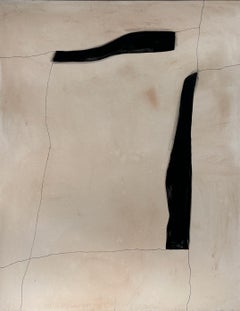 ABSTRACT Pittura su tela nera Lava Raw dell'artista spagnola Alicia Gimeno 2024