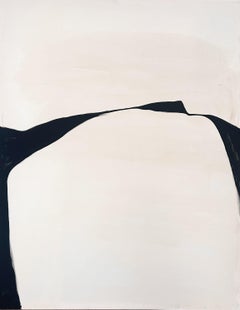 Pittura ABSTRACT Linee nere su tela dell'artista spagnola Alicia Gimeno 2024 