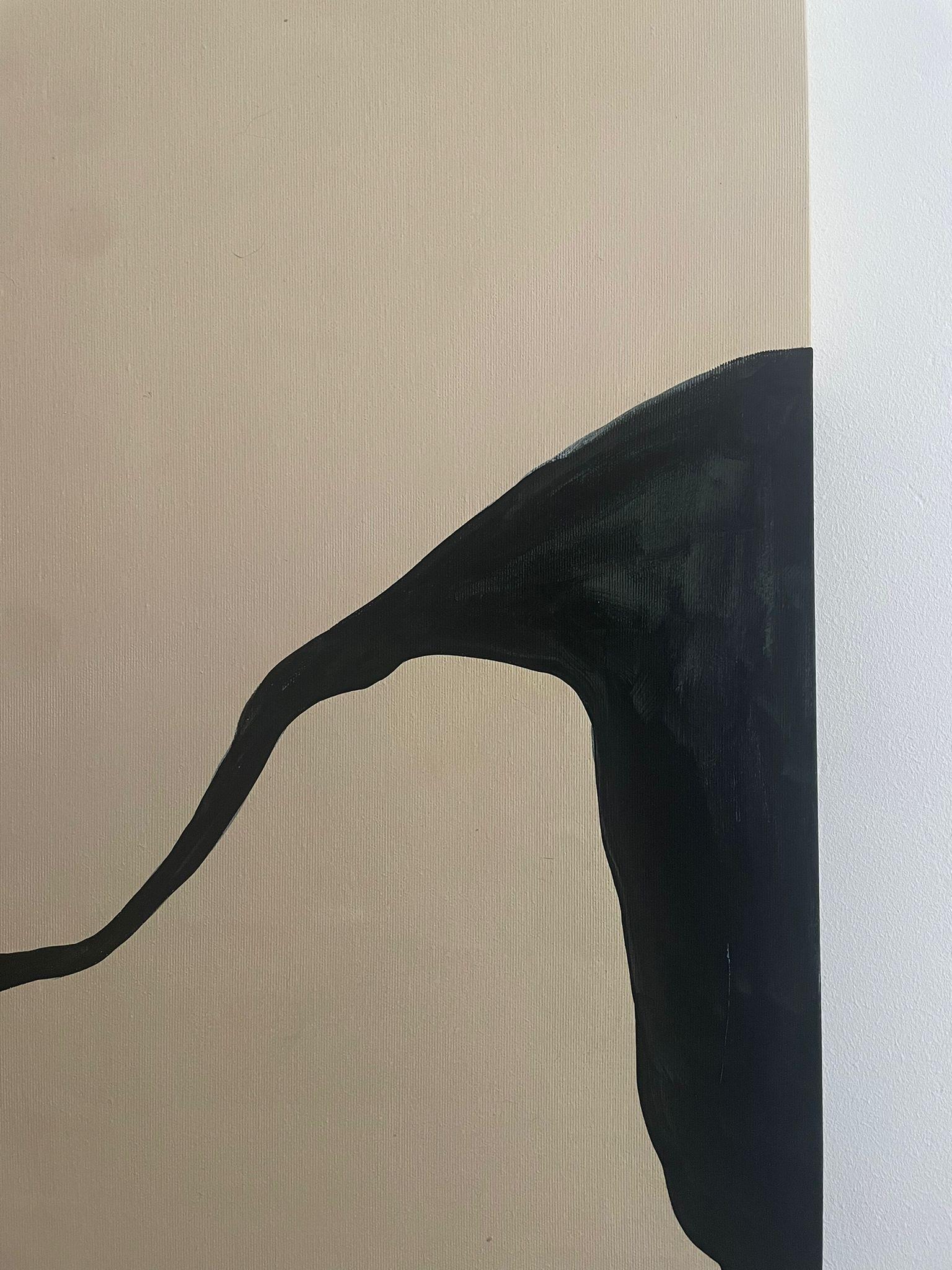ABSTRACTO Pintura Líneas Negras Textura Artista Española Alicia Gimeno 2024 NUEVO en venta 1