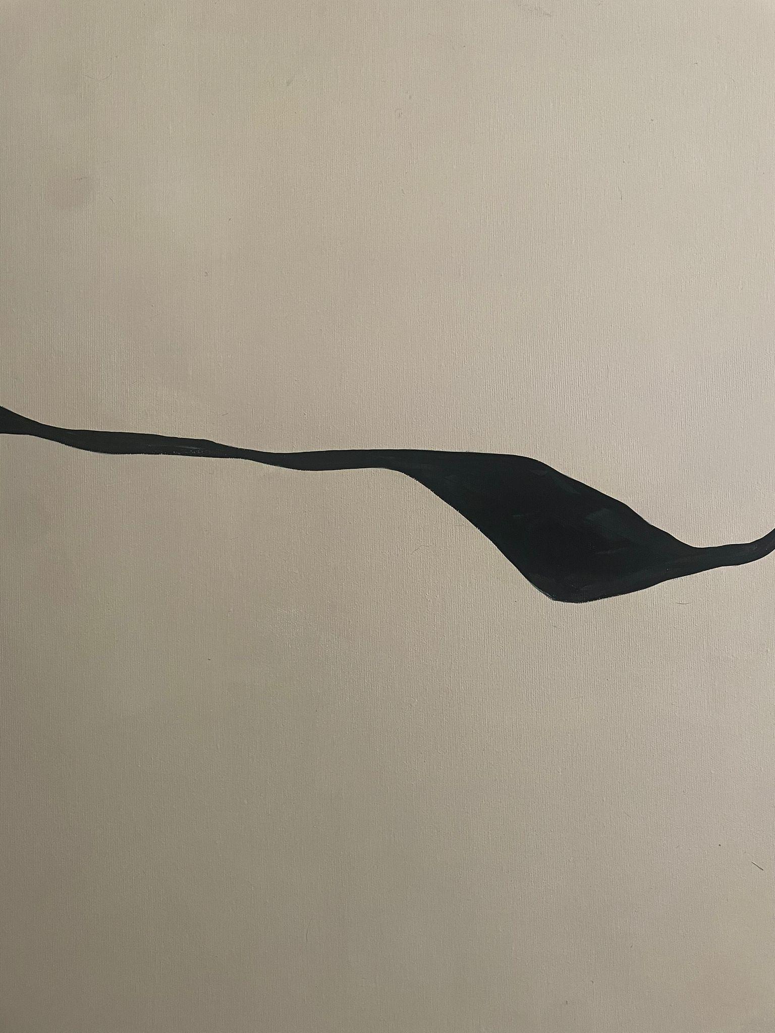 ABSTRACTO Pintura Líneas Negras Textura Artista Española Alicia Gimeno 2024 NUEVO en venta 2