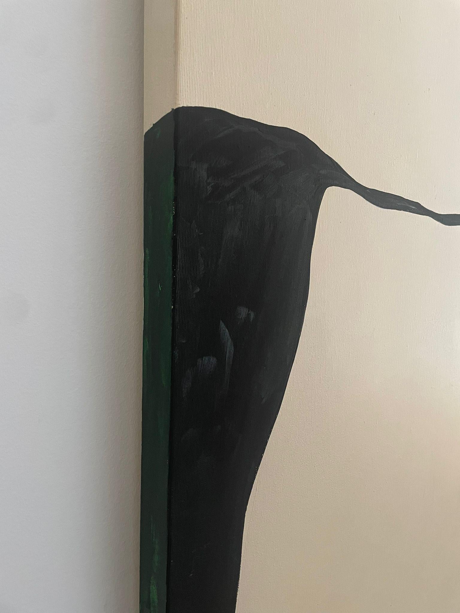 ABSTRACTO Pintura Líneas Negras Textura Artista Española Alicia Gimeno 2024 NUEVO en venta 3