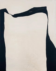 Peinture abstraite aux lignes noires, texture de l'artiste espagnole Alicia Gimeno 2024, neuve