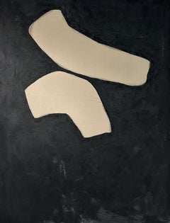 ABSTRACT Gemälde mit schwarzer Textur, Spanische Künstlerin Alicia Gimeno 2023