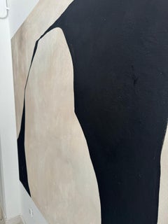 ABSTRACT Gemälde Gestische Linien Dunkle Erde Spanische Künstlerin Alicia Gimeno, NEU