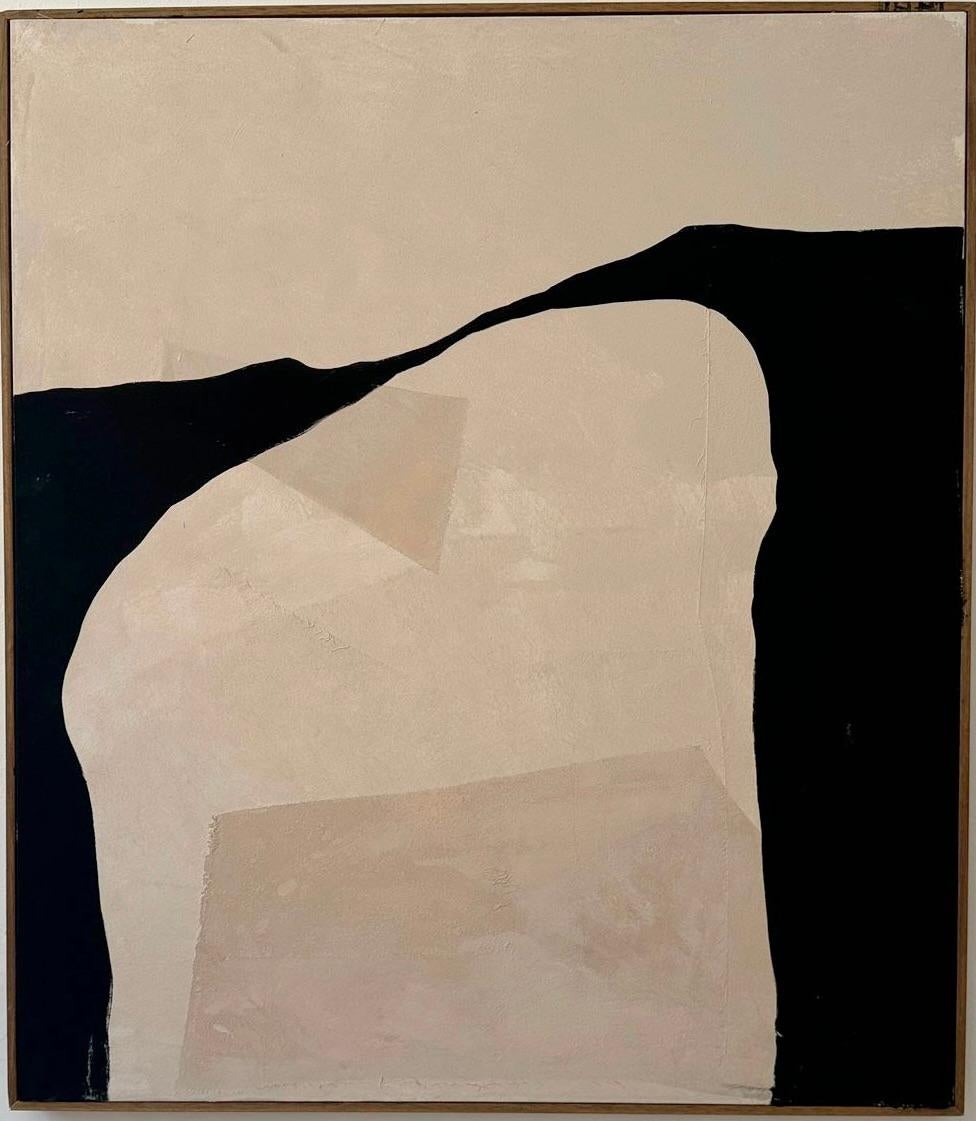 RÉSUMÉ  Peinture Lignes gestuelles Terre foncée Artiste espagnole Alicia Gimeno NEW