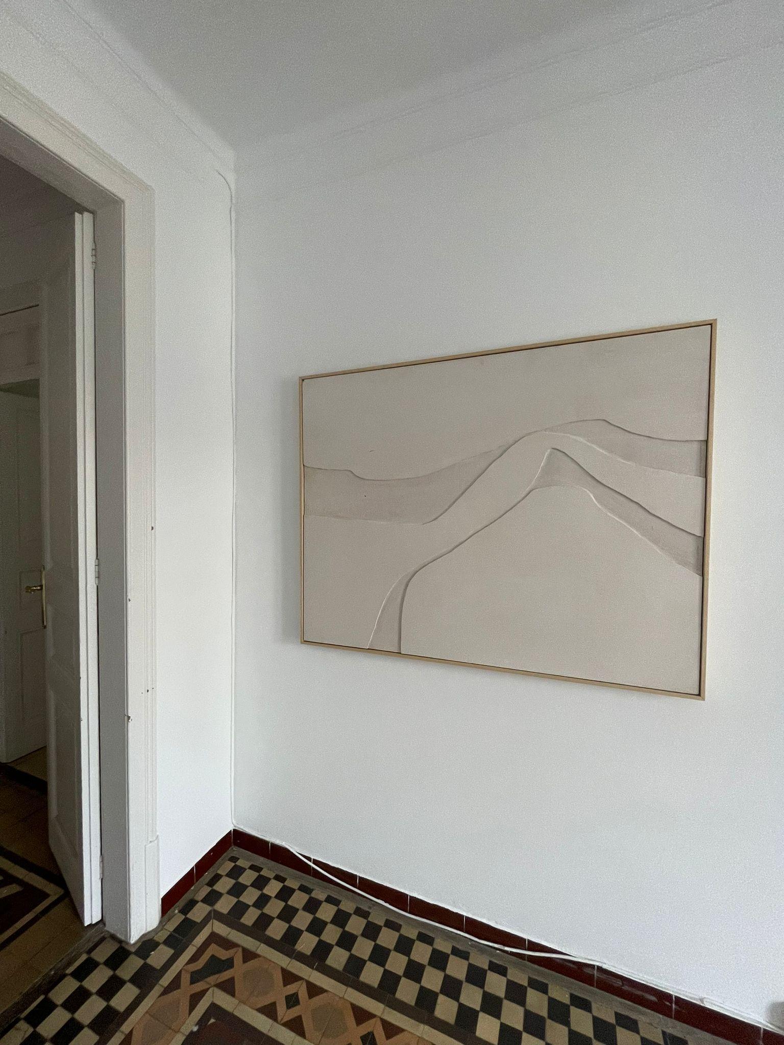 ABSTRACT, Gemälde mit weißen Linien, Holztafel der spanischen Künstlerin Alicia Gimeno, 2024  im Angebot 6