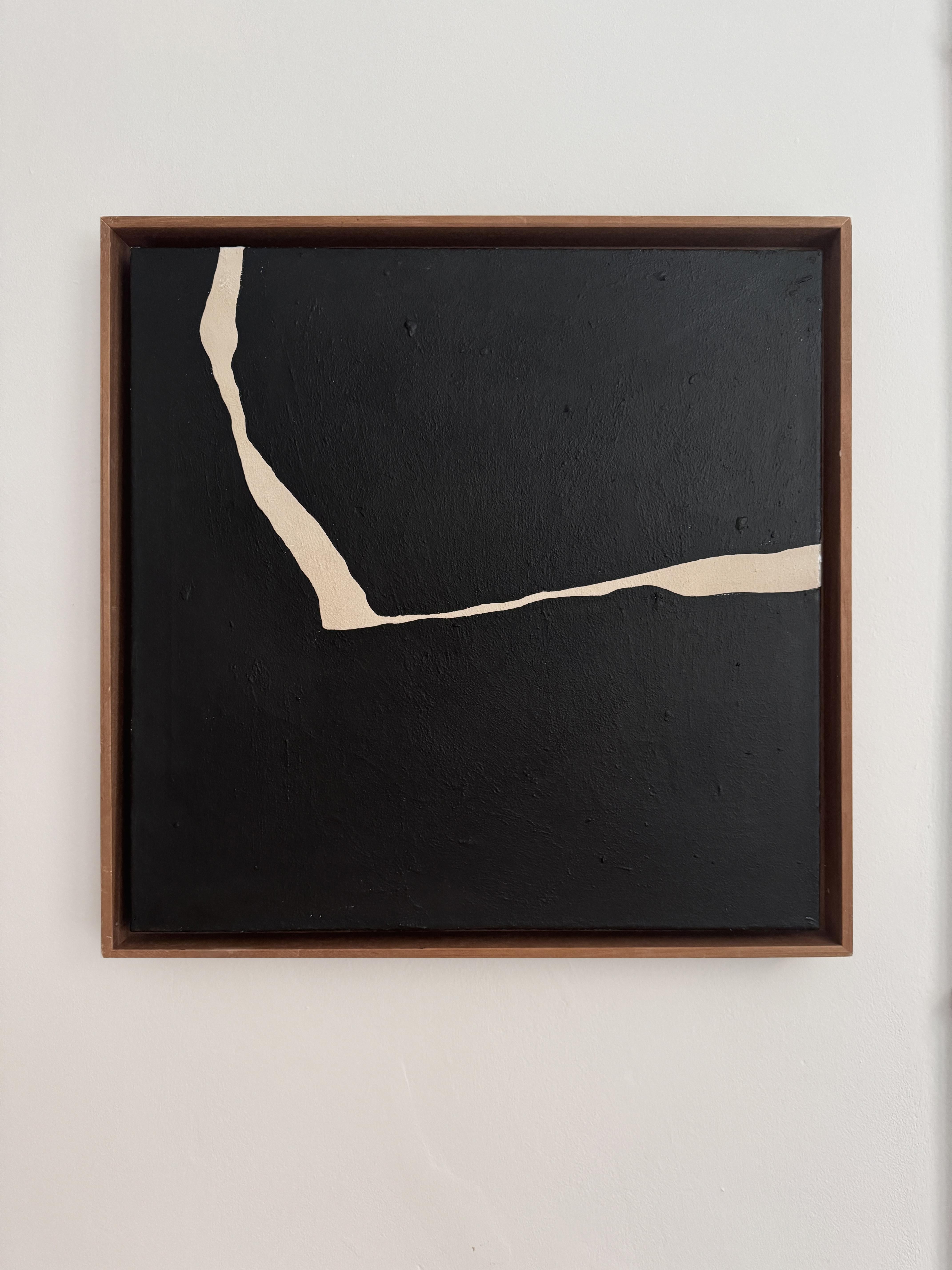 ABSTRACT Tamaño Minimalismo Pintura Textil Artista Española Alicia Gimeno Negro en venta 1
