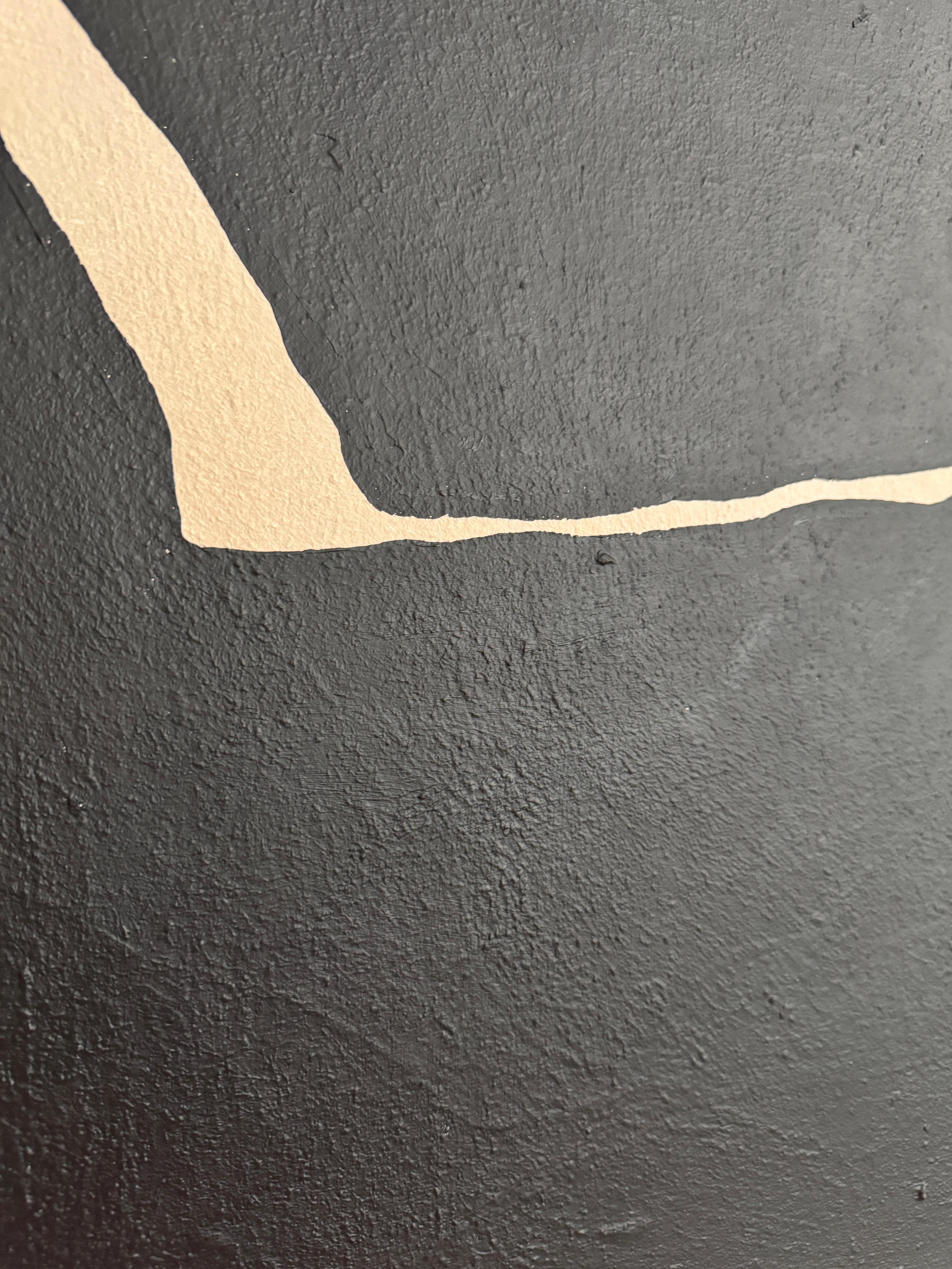 ABSTRACT Tamaño Minimalismo Pintura Textil Artista Española Alicia Gimeno Negro en venta 2