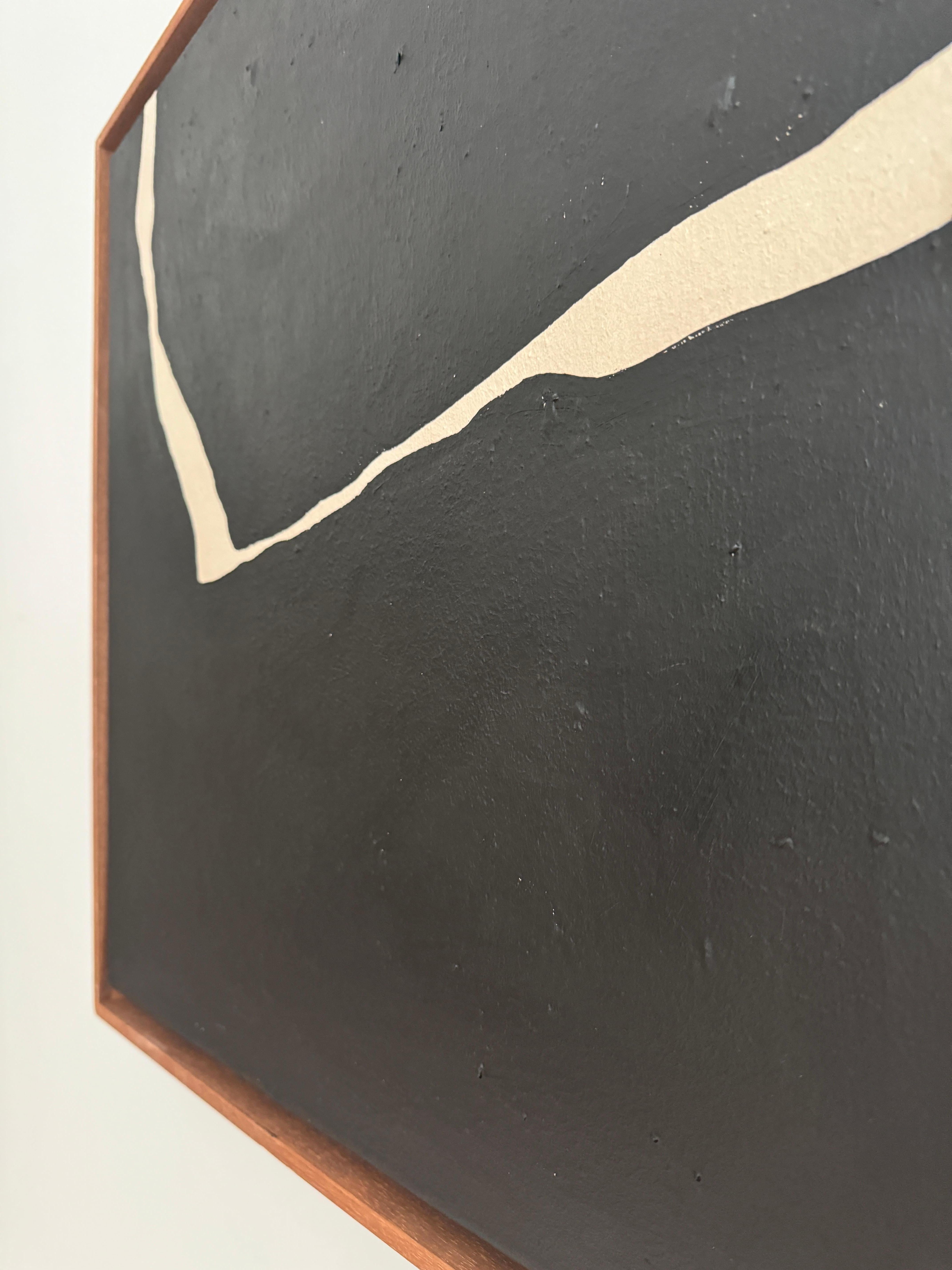 ABSTRACT Tamaño Minimalismo Pintura Textil Artista Española Alicia Gimeno Negro en venta 3