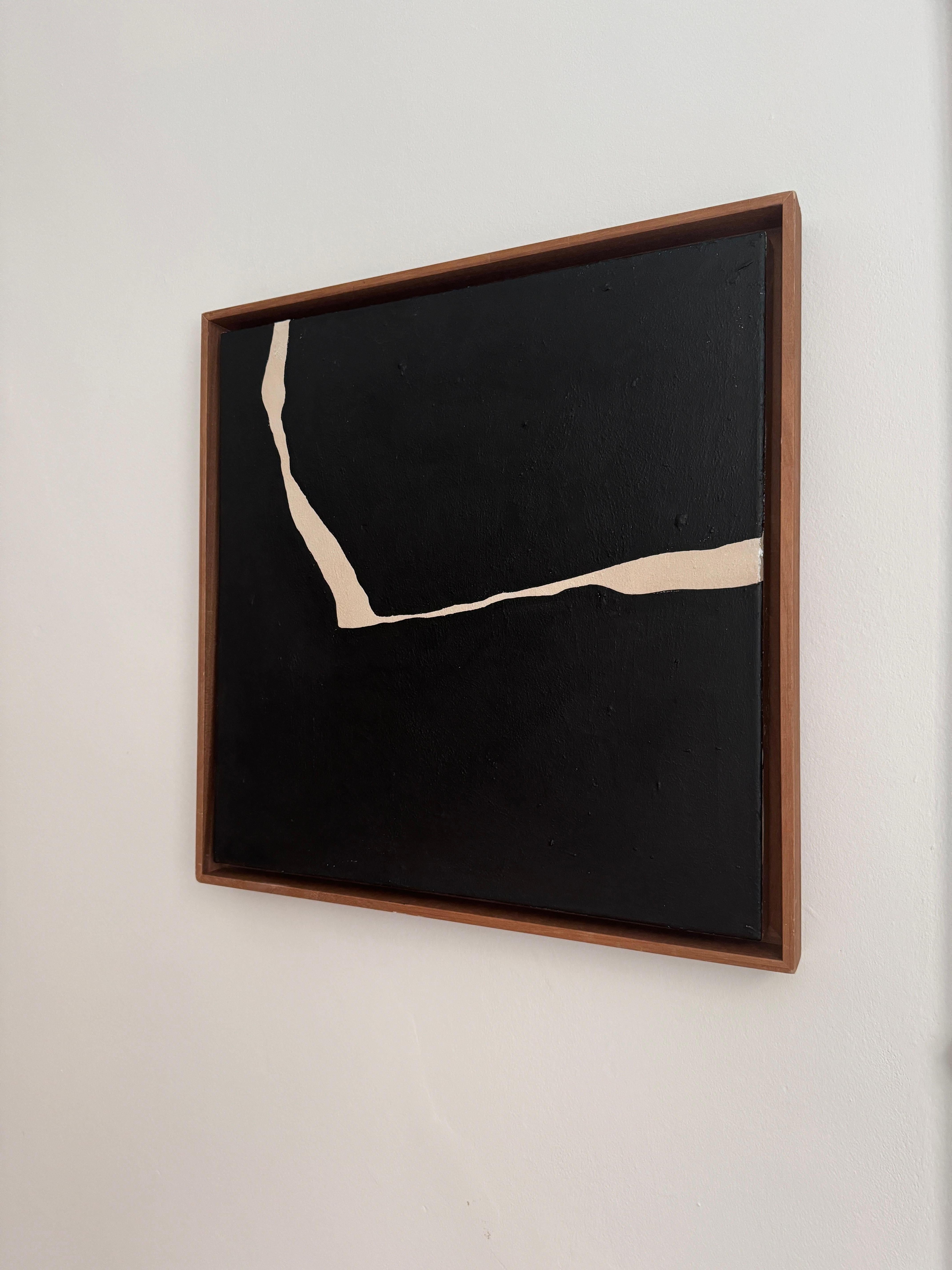 ABSTRACT Tamaño Minimalismo Pintura Textil Artista Española Alicia Gimeno Negro en venta 4