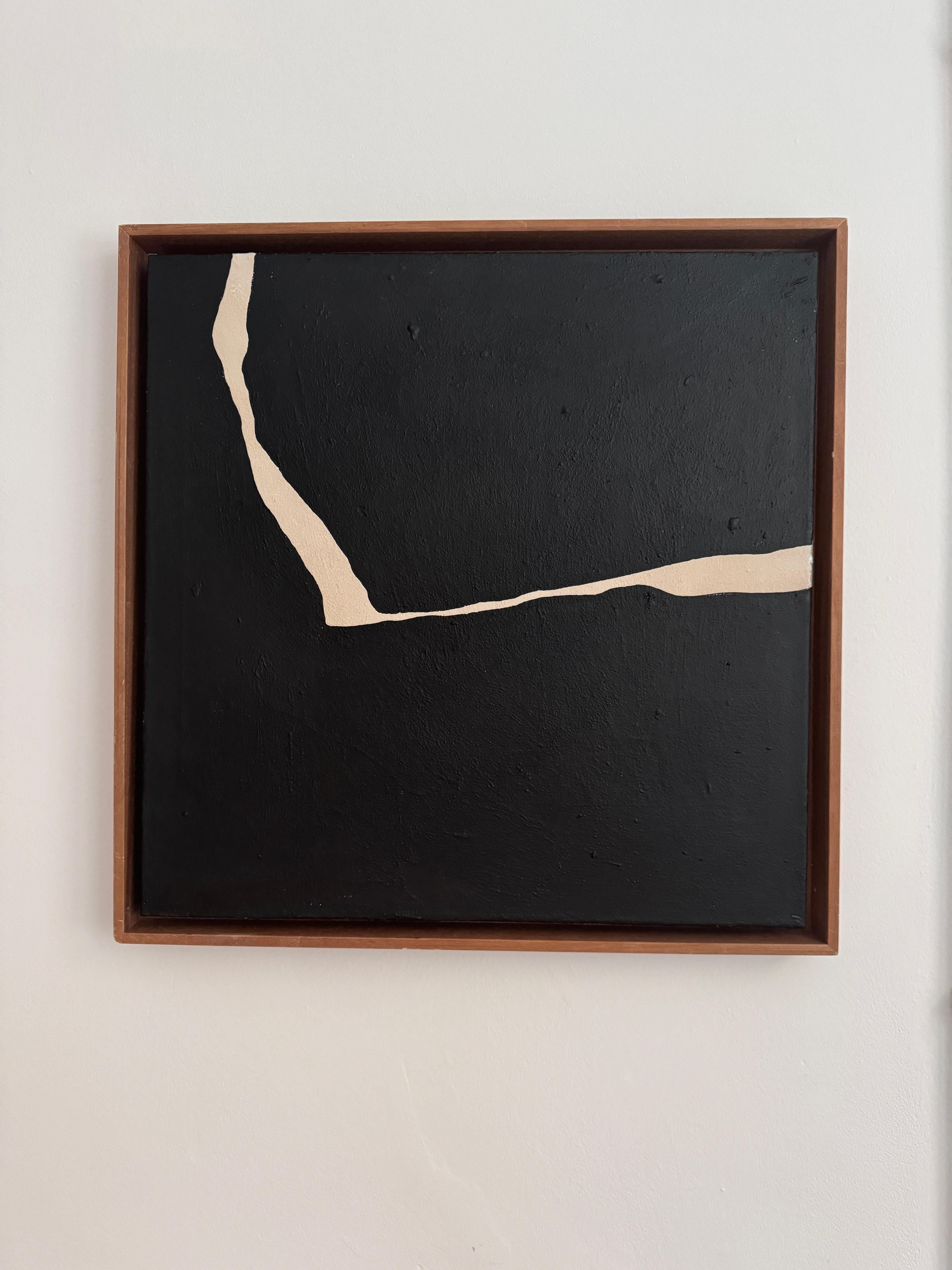 ABSTRACT Tamaño Minimalismo Pintura Textil Artista Española Alicia Gimeno Negro en venta 5