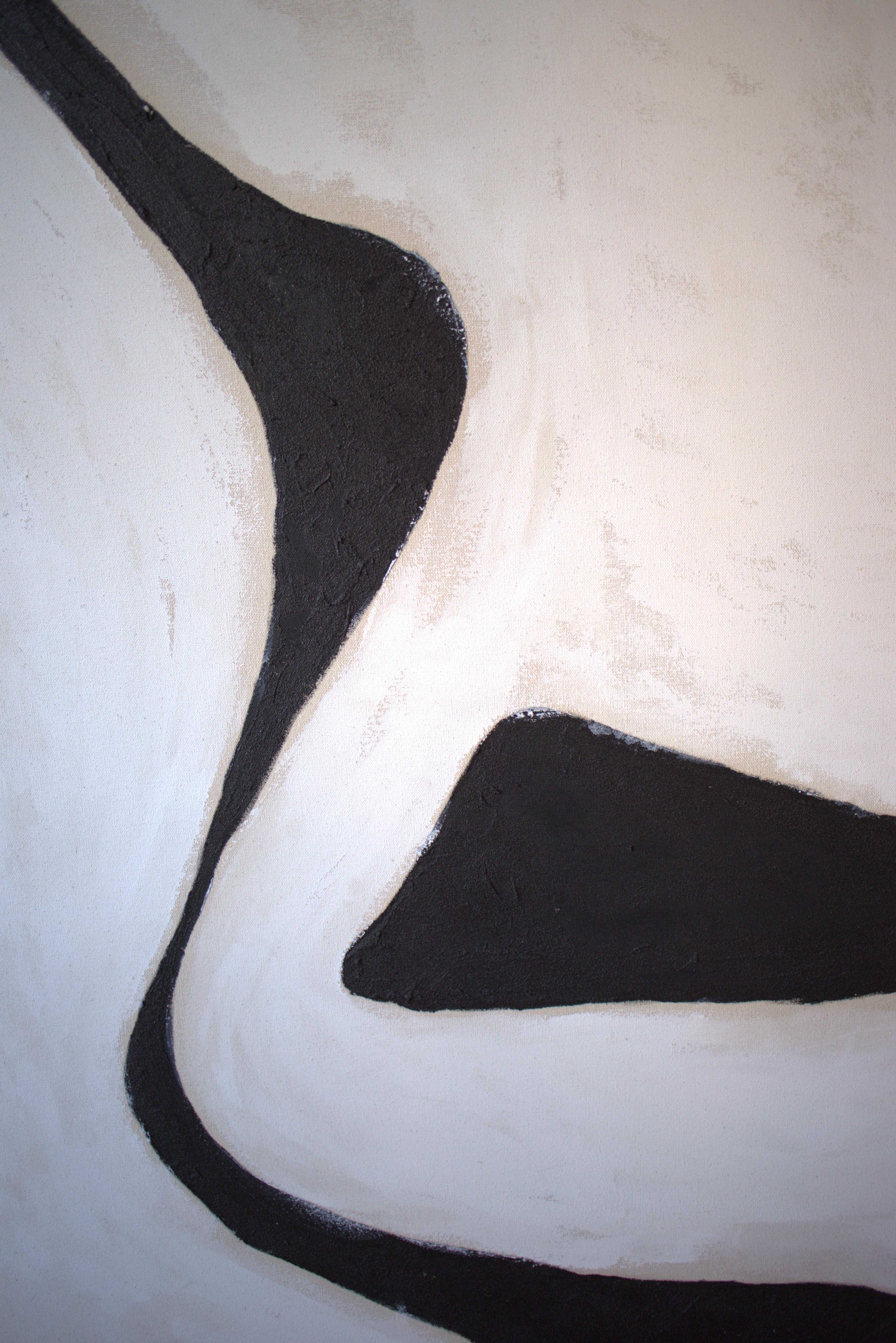 CONTEMPORARY Abstraktes Kunstwerk mit schwarzen Linien von Alicia Gimeno 2023 im Angebot 1