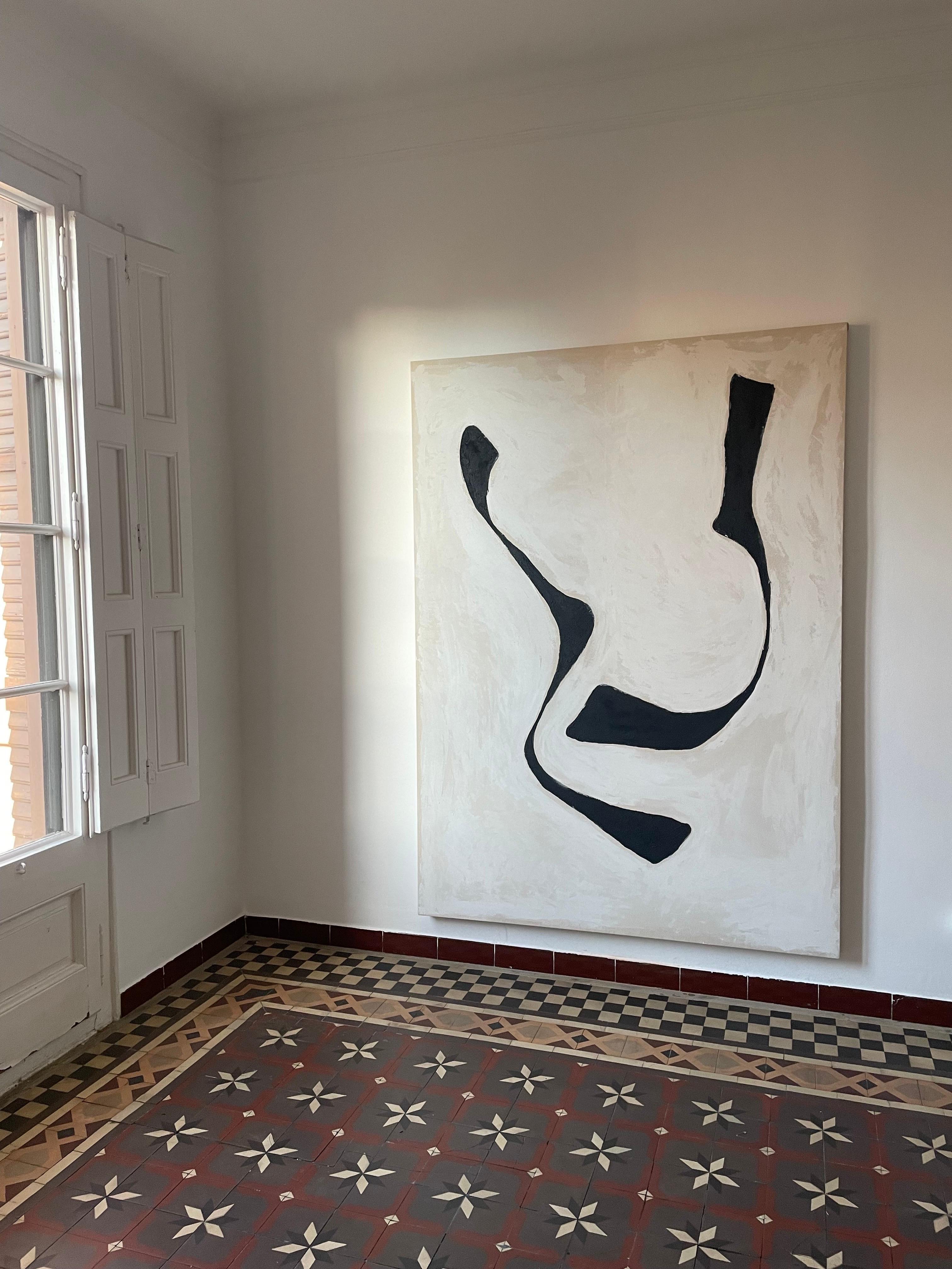 CONTEMPORARY Abstraktes Kunstwerk mit schwarzen Linien von Alicia Gimeno 2023 im Angebot 5
