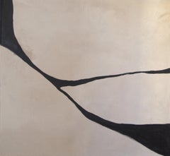 CONTEMPORARY Abstraktes Kunstwerk mit schwarzen Linien von Alicia Gimeno 2023