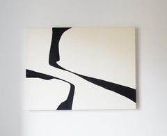 ABSTRACT Kunstwerk Schwarz-Weiß-Gemälde des spanischen Künstlers AGR 2022