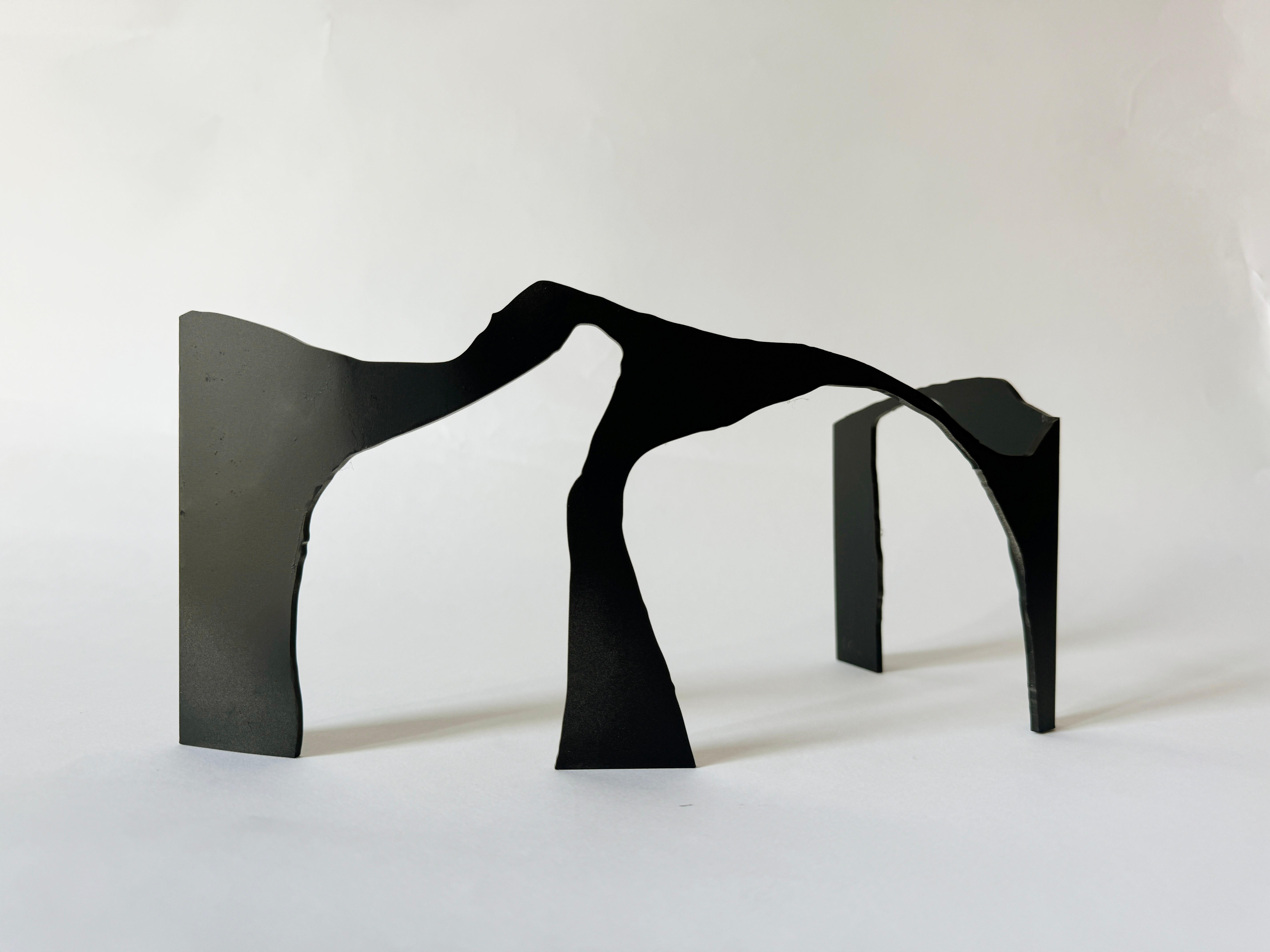 Abstract Calligraphic Sculpture Vault I Black Metal Contemporary Alicia Gimeno