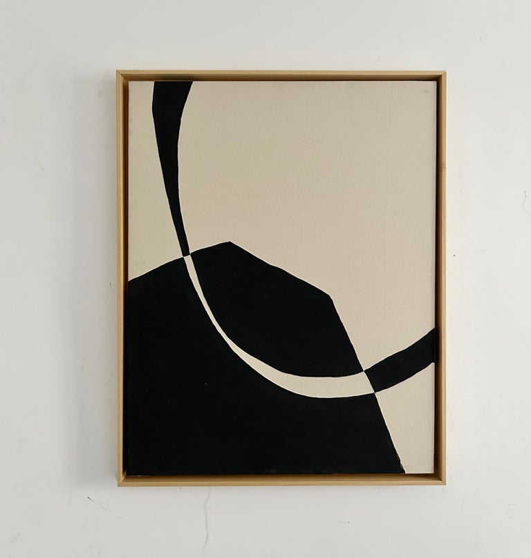 Alicia GR - ABSTRACT. Black and white painting, minimal. Untitled. 2023 ...