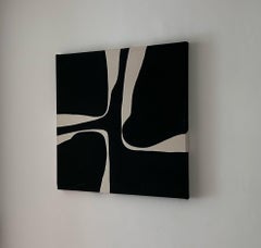 ABSTRACT Pintura Textura Pintura en blanco y negro minimalista New