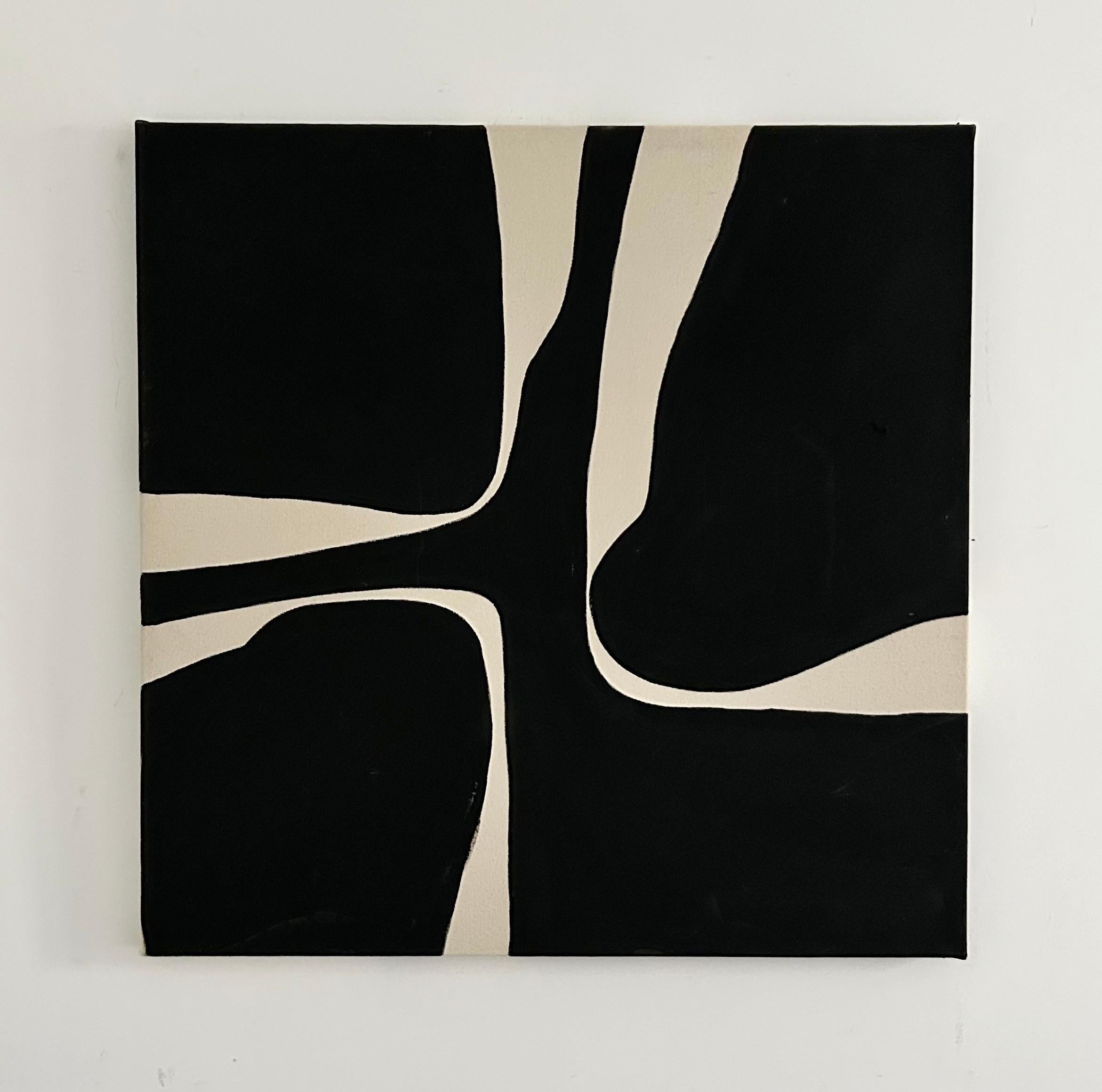 ABSTRACT Gemälde Textur Schwarz-Weiß-Gemälde minimalistisch neu (Abstrakt), Painting, von Alicia GR