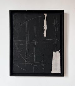 ABSTRACT, Gemälde in Schwarz und Weiß mit Textur von Alicia Gimeno 2023