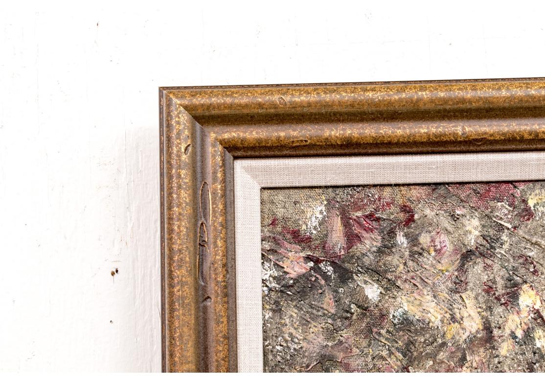 Alicia Quaini (Argentina, B. 1977) Pallet Oil On Canvas Floral Still Life In Good Condition For Sale In Bridgeport, CT