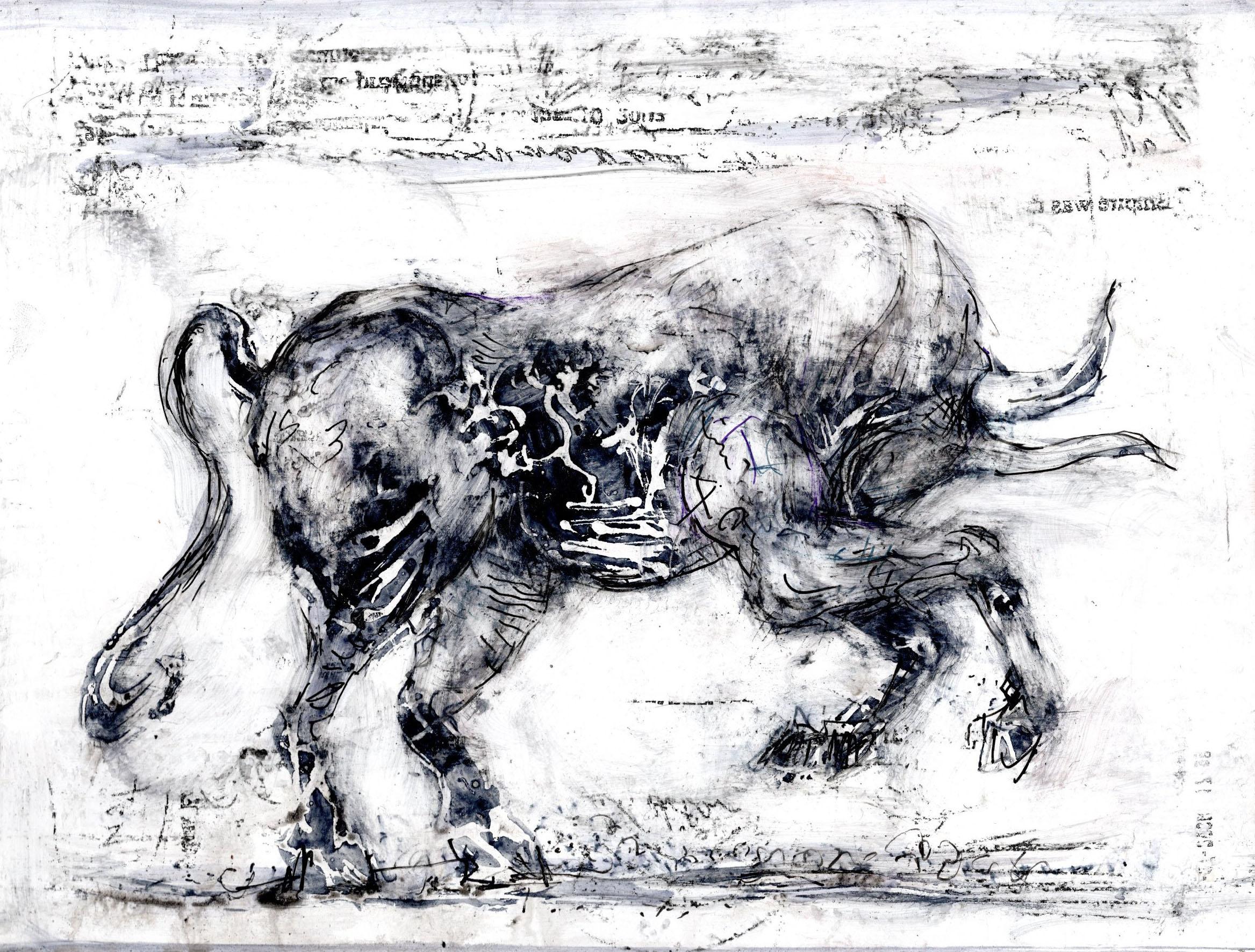 Alicia Rothman Animal Painting - Bull