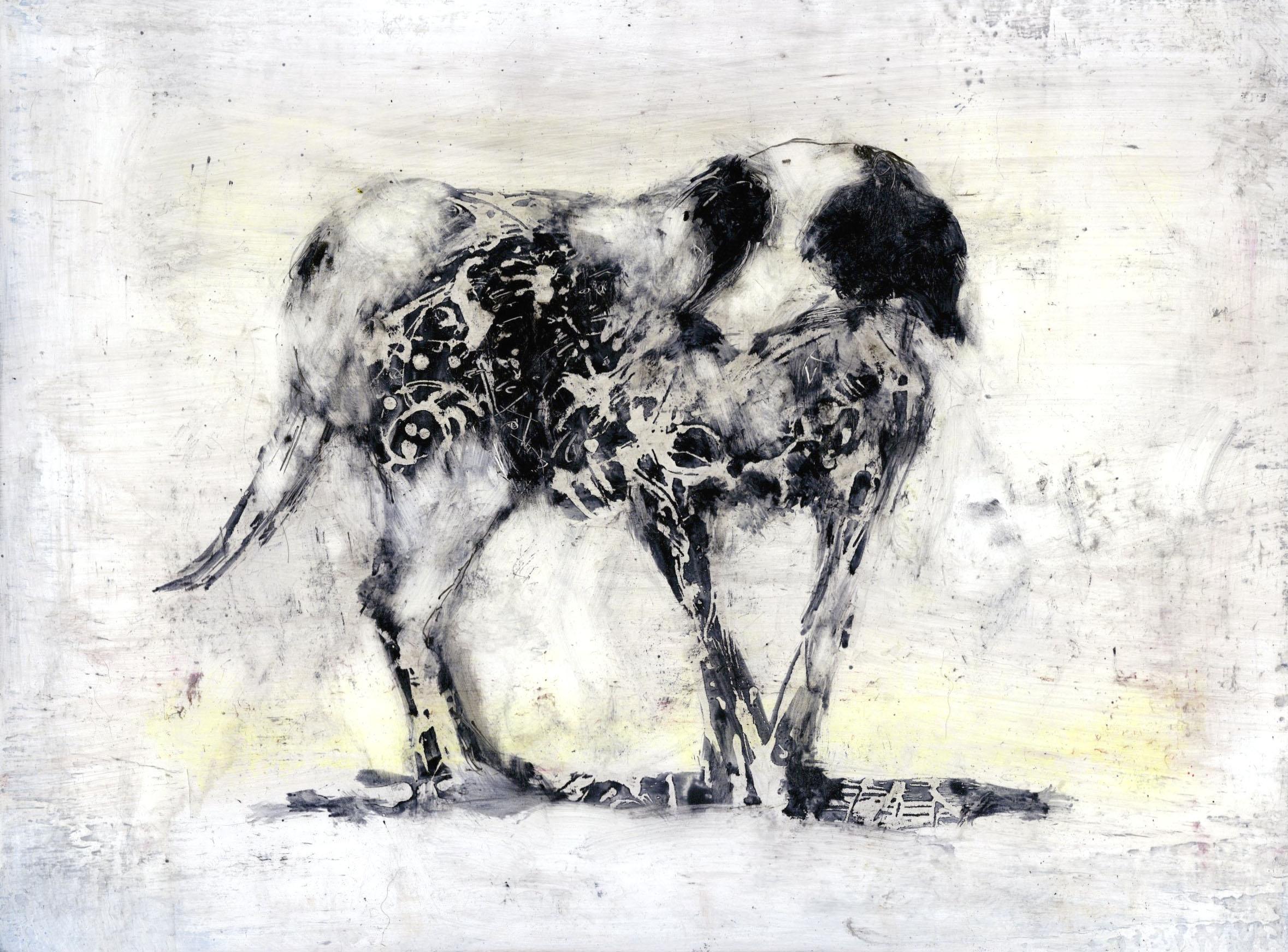Alicia Rothman Animal Painting - Dog Facing Left