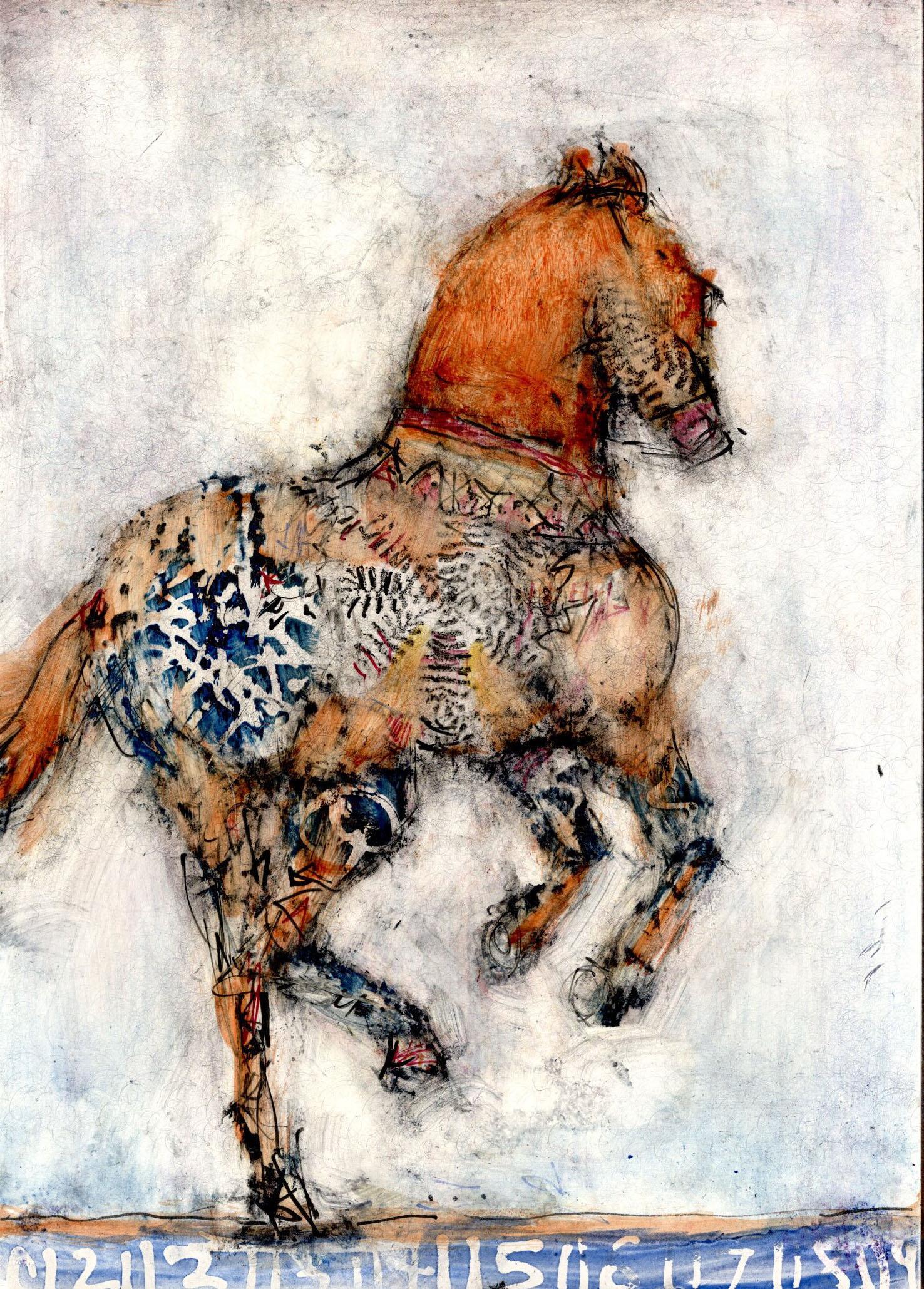 Alicia Rothman Animal Painting - Orange Horse