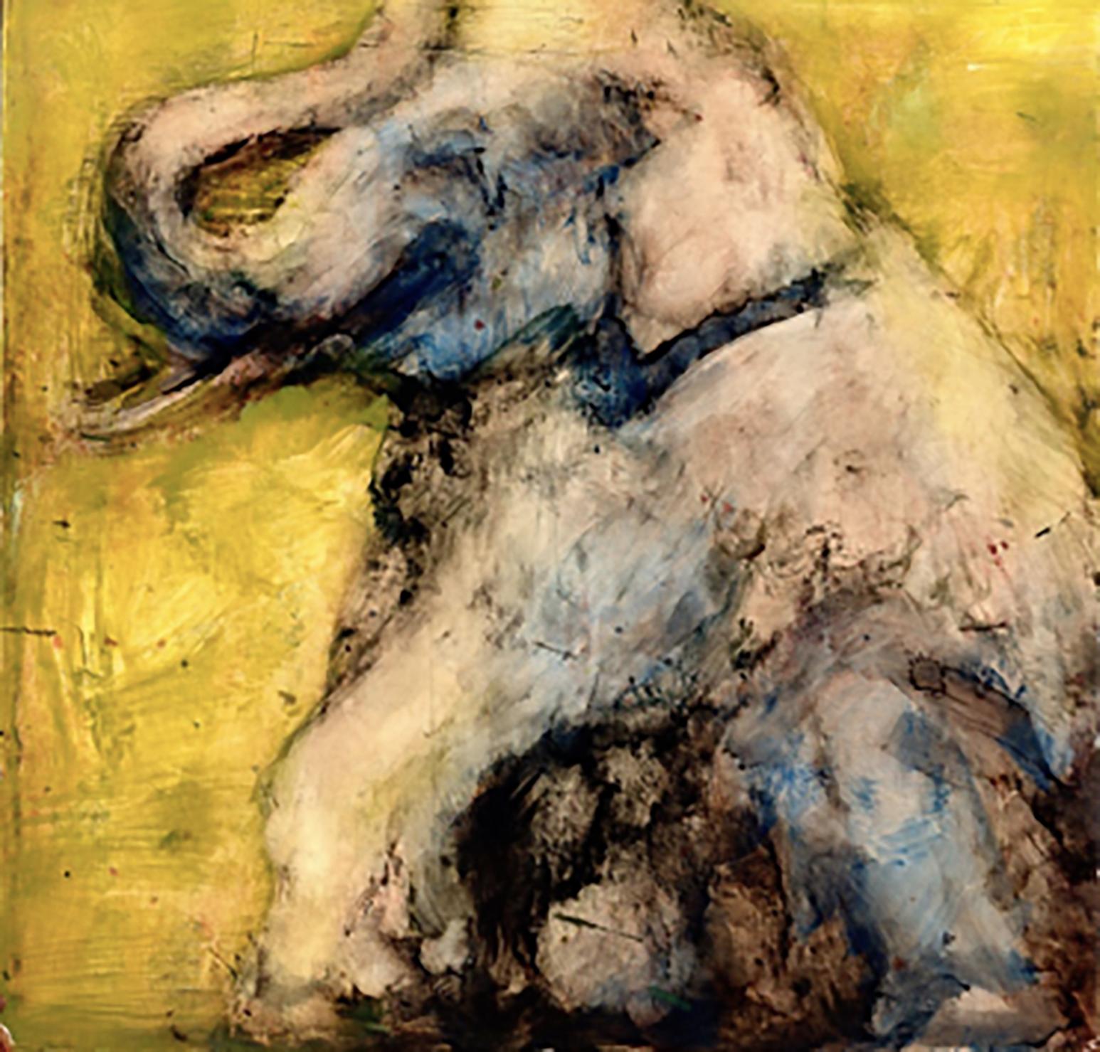 Alicia Rothman Animal Painting - Seated Elephant