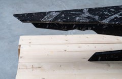 Alien Debris Black marble Fossil coffee table