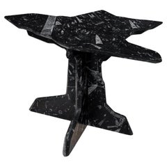 Alien Debris Black marble Fossil side table - Limited edition series