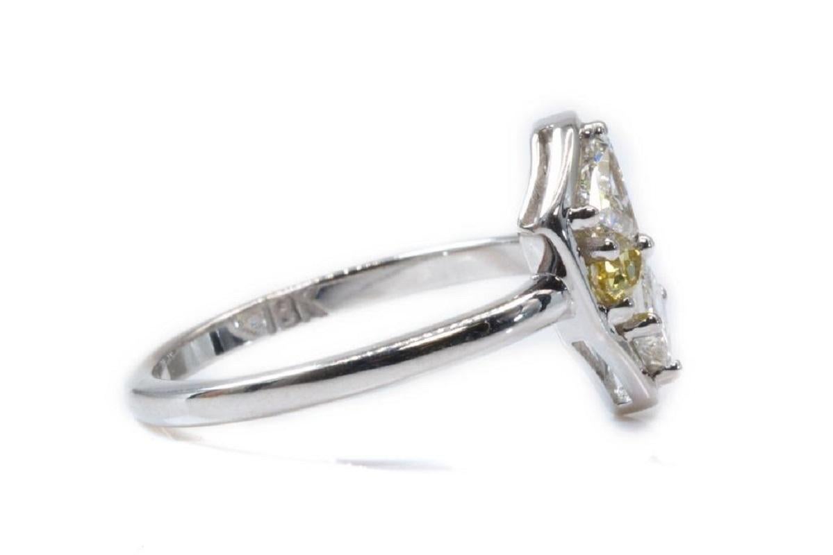 Alien Design 18K White Gold Diamond Ring 0.84 Ct Natural Diamonds, AIG Cert In New Condition In רמת גן, IL