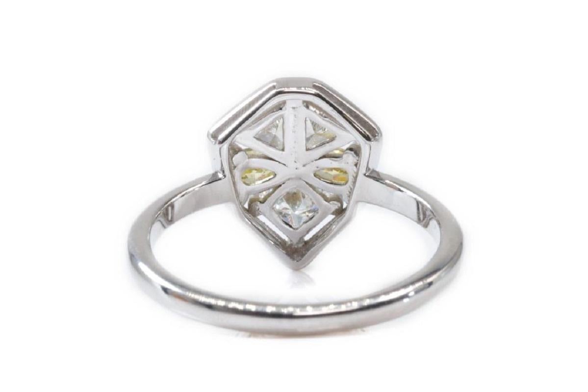 Women's Alien Design 18K White Gold Diamond Ring 0.84 Ct Natural Diamonds, AIG Cert