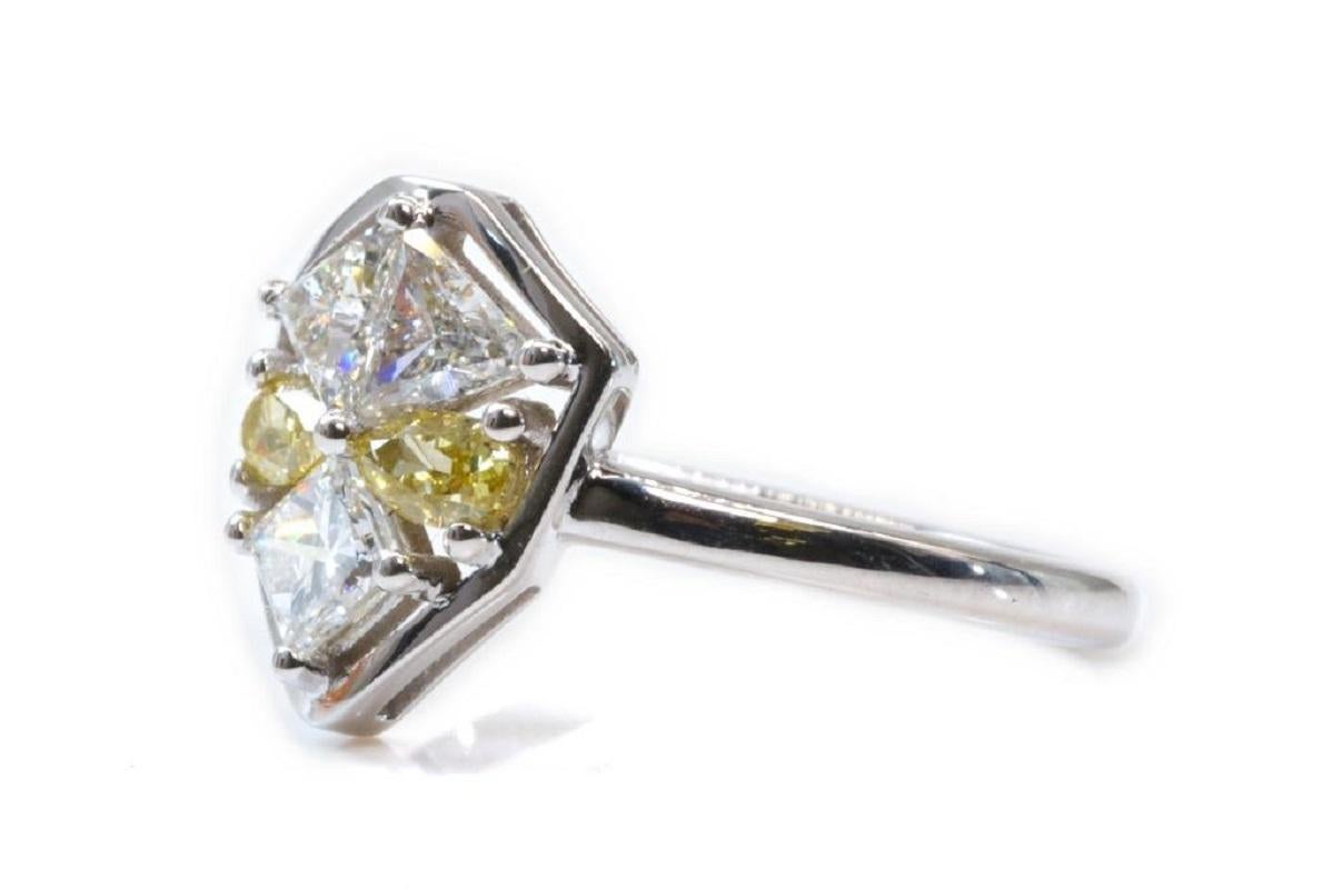 Alien Design 18K White Gold Diamond Ring 0.84 Ct Natural Diamonds, AIG Cert 1