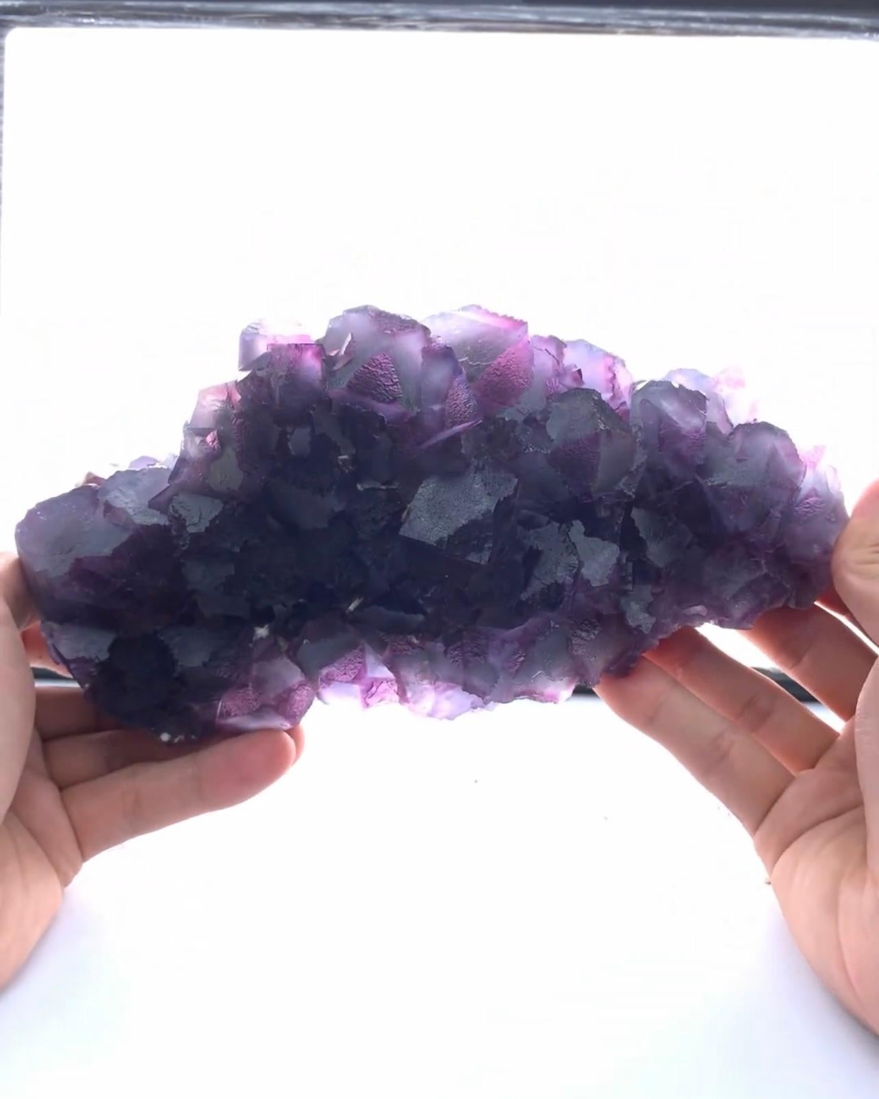 Modern Alien Eye Purple Fluorite Crystal Cluster On Matrix From Pakistan For Sale