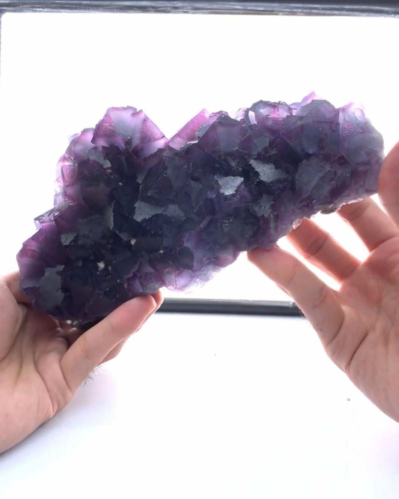 Contemporary Alien Eye Purple Fluorite Crystal Cluster On Matrix From Pakistan For Sale