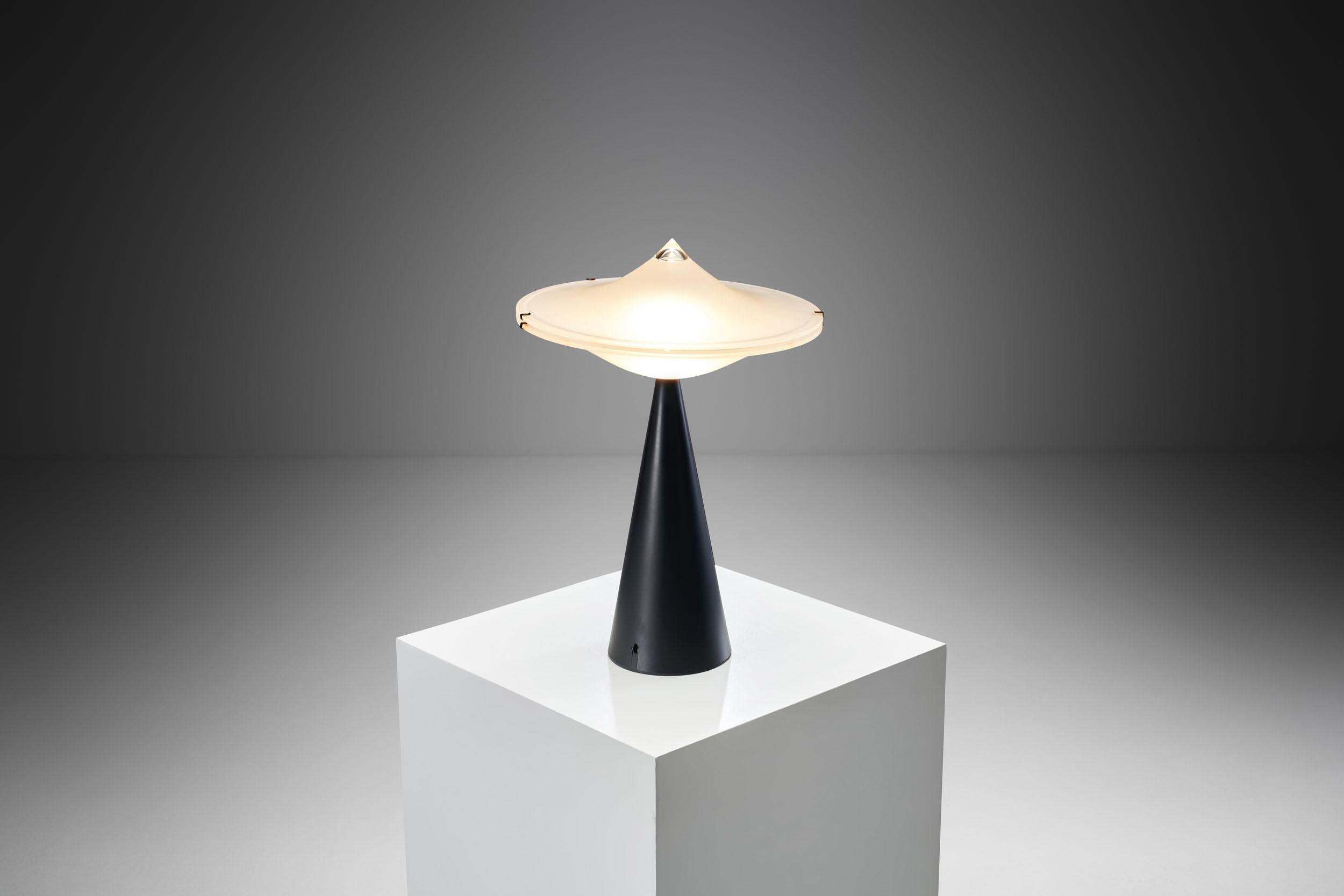 Luciano Cesaro is without a doubt best known for his futuristic, space age designs. Among his creations, this “Alien” lamp is perhaps the most well-known. The Italian designer was a source of infinite creativity and design edge, that led to the