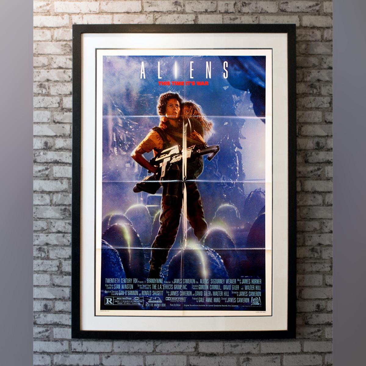 Rare recalled version. This first version of the US one sheet was withdrawn soon after the film opened making it rare and valuable. Aliens was the first sequel to be released after the massive success of the original Alien from 1979. This is a