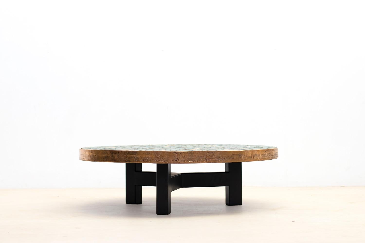 Contemporary Aliette Vliers ceramic coffee table, Belgium  For Sale