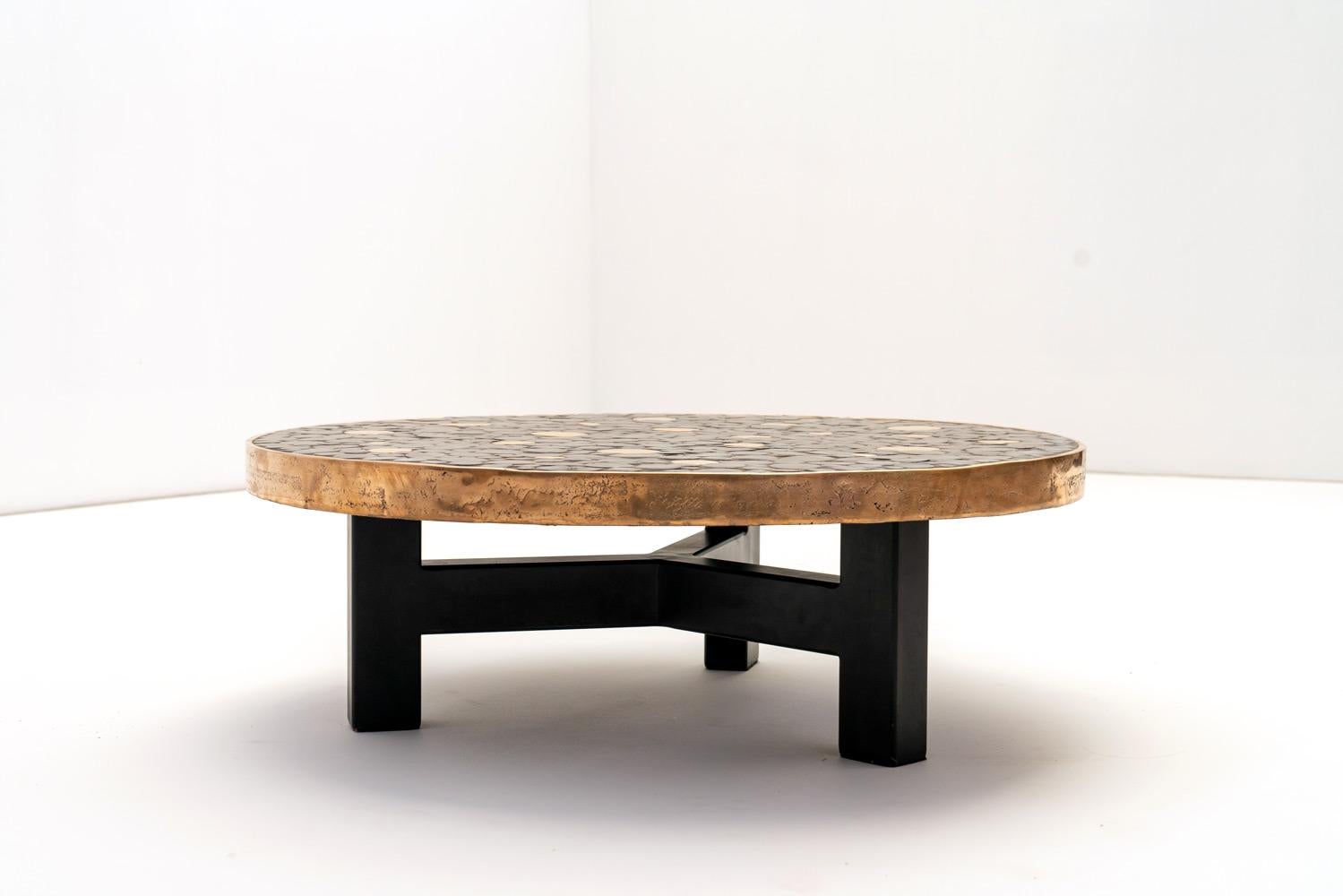 Mid-Century Modern Aliette Vliers ceramic coffee table from Belgium
