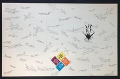 Alighiero Boetti - Twinings - serigrafia su carta - firmata a mano - 1978 - Archivio