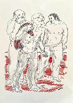 Figures-  Lithograph by Aligi Sassu - 1983