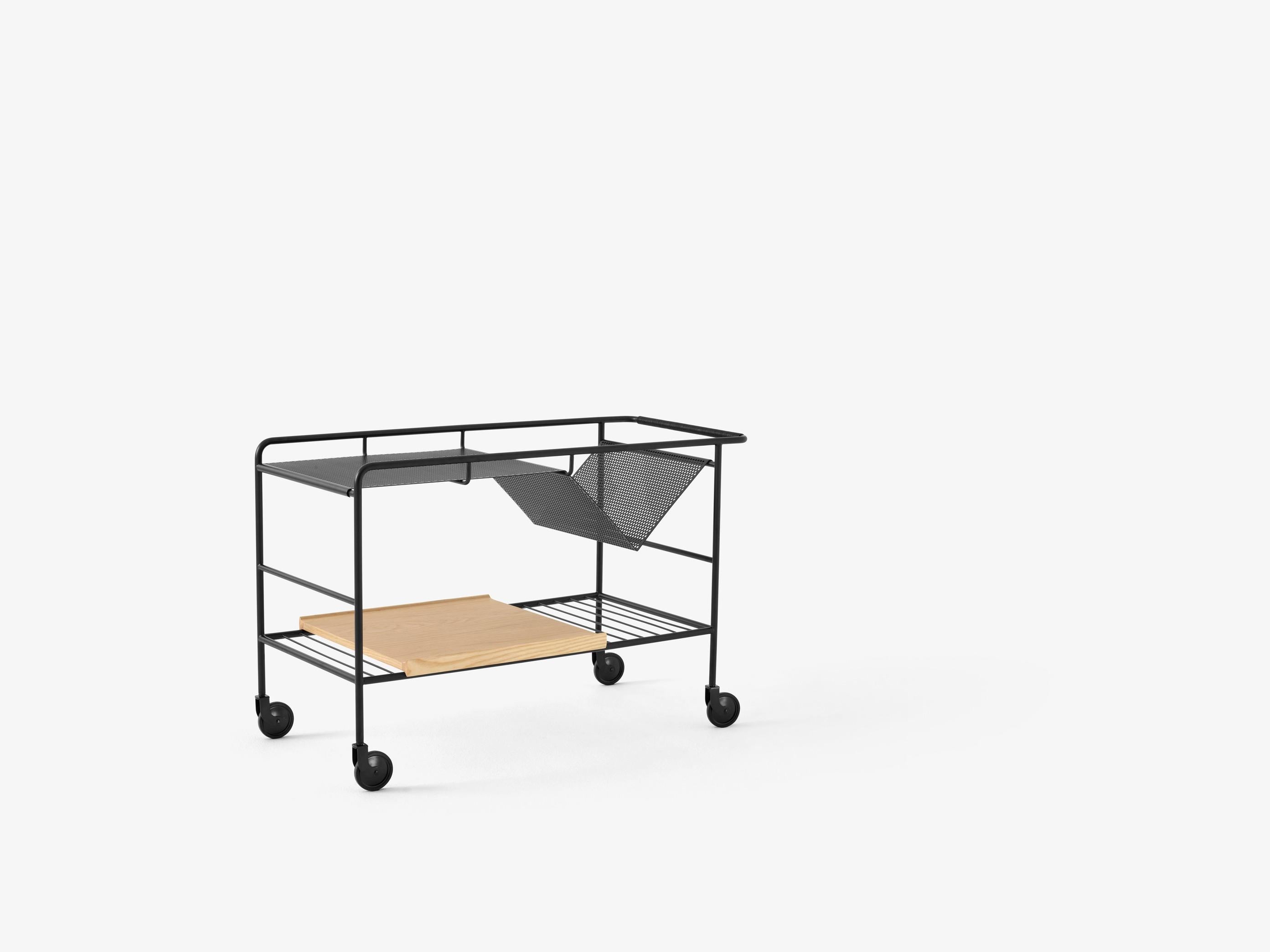 Cinese Trolley Alima NDS1 Nero Opaco Acciaio/Oak, di Note Design Studio per &Tradition in vendita