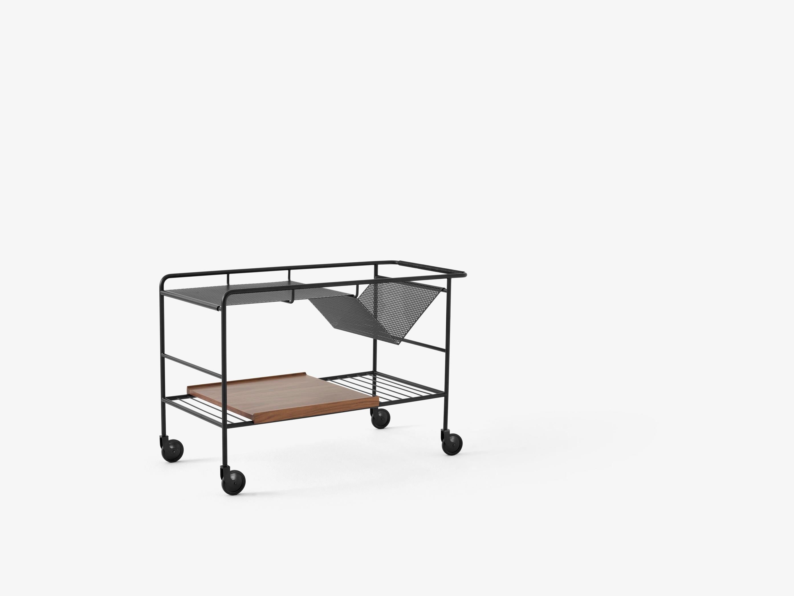 Scandinavo moderno Trolley Alima NDS1, acciaio nero opaco/noce, di Note Design Studio per &Tradition in vendita