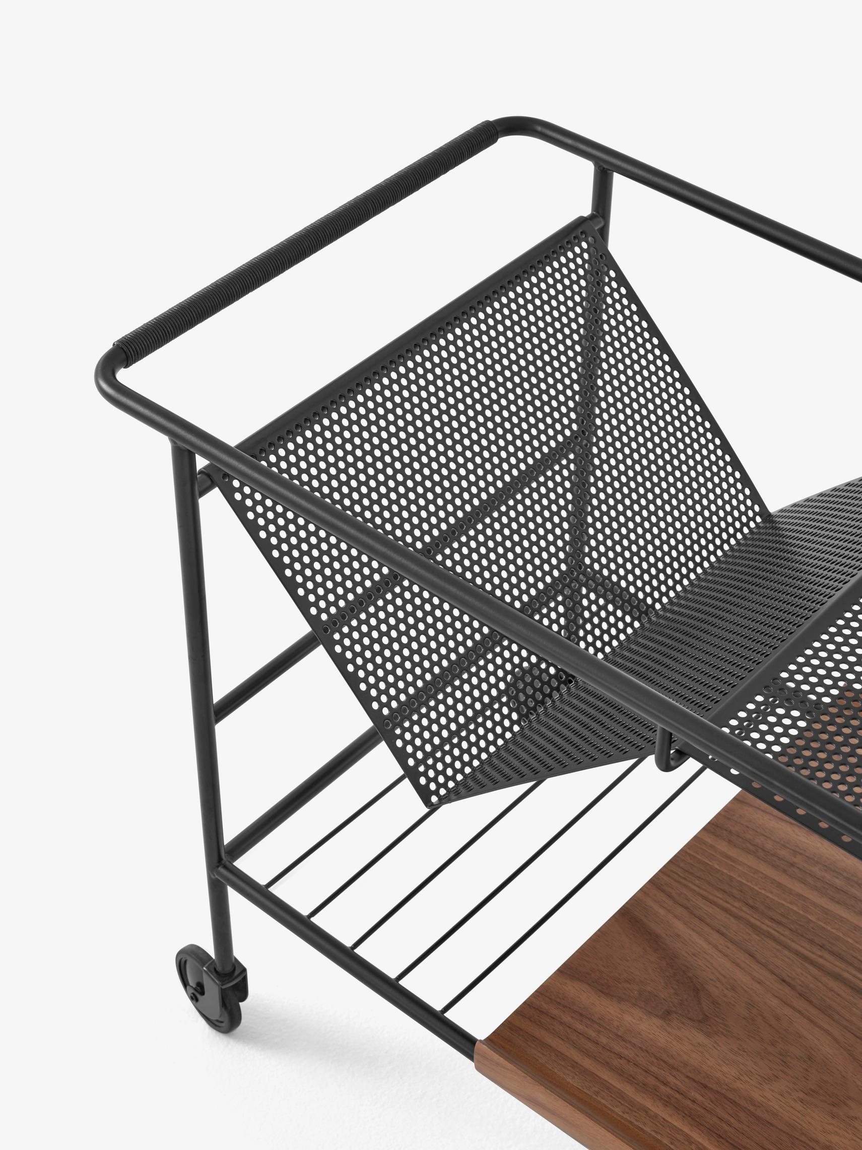 Danish Alima NDS1 Trolly Black Matte Steel/Walnut, by Note Design Studio for &Tradition For Sale
