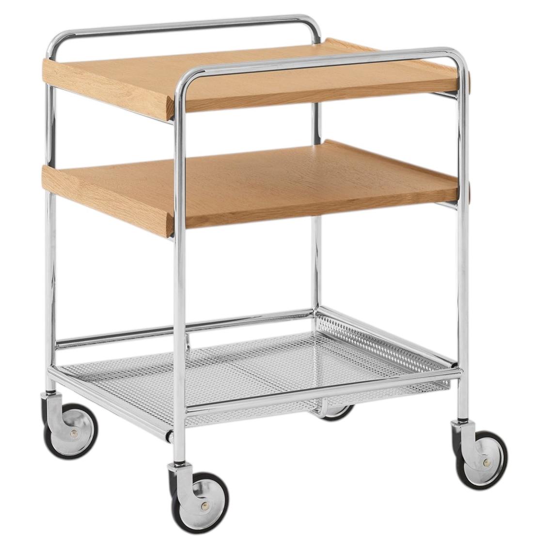 Alima NDS2 Chrome & Oak Trolley Cart by Note Design Studio for &Tradition For Sale