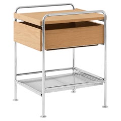 Tavolino Alima NDS3 in cromo e rovere di Note Design Studio per &Tradition