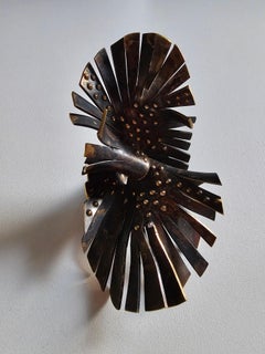 Alina Alamorean Big Flower Sculptural Contemporary Statement Ring Black Brass
